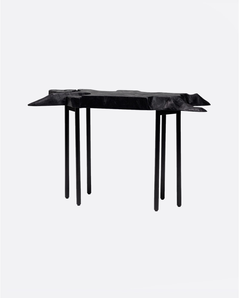 Console ROOT en racine de teck et fer 120 x 35 x 75 cm