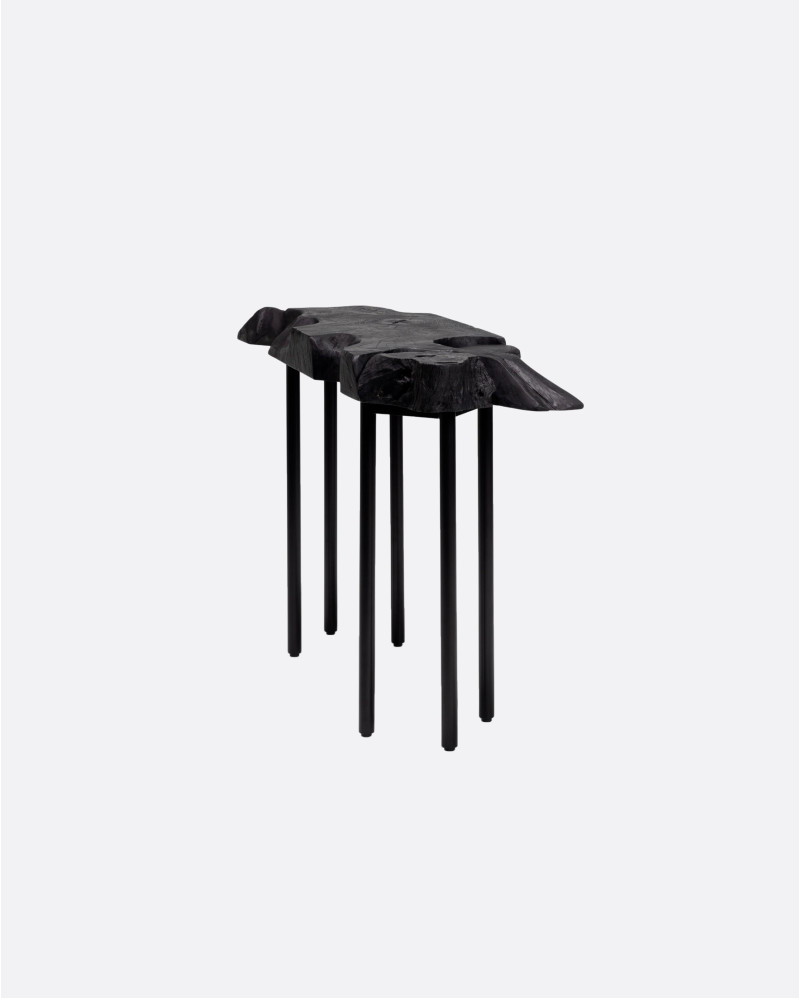 ROOT console in teak root and iron 120 x 35 x 75 cm