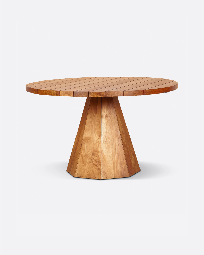 JATI Outdoor dining table in teak wood Ø 130 cm x 76 cm high