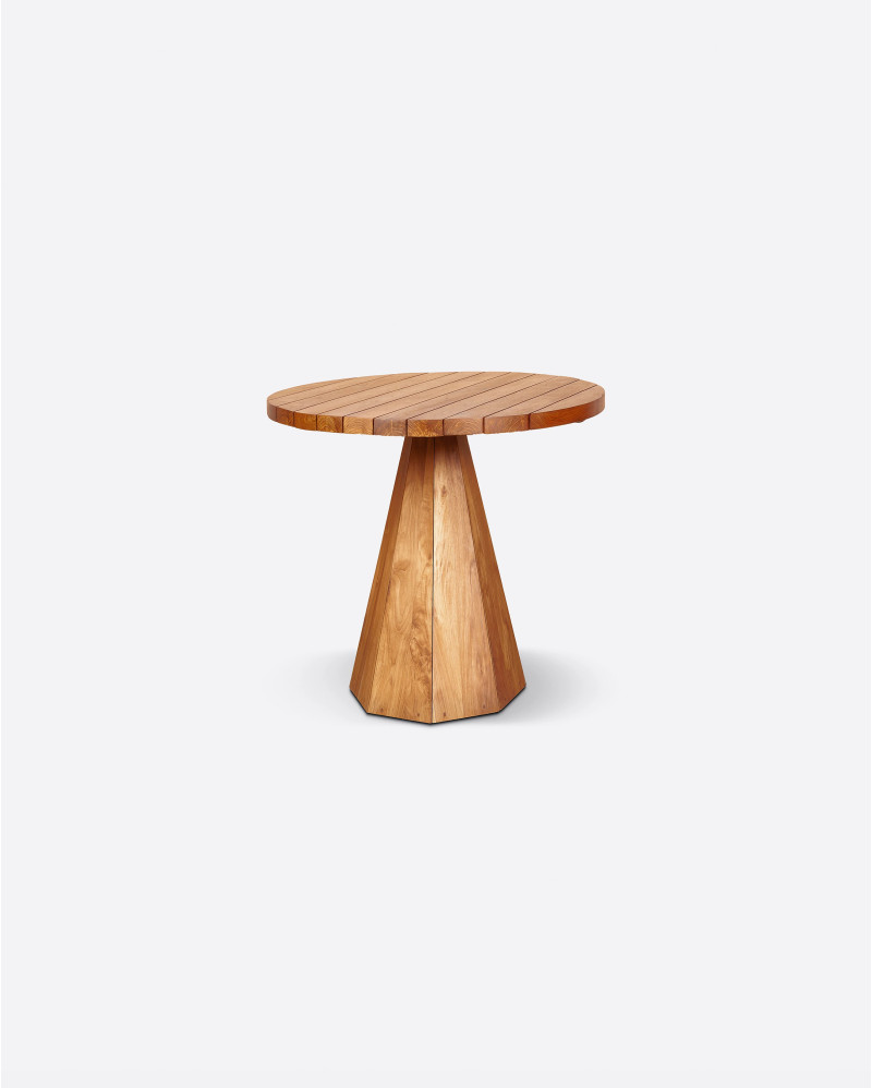 JATI outdoor side table in teak wood Ø 50 cm x 48 cm high