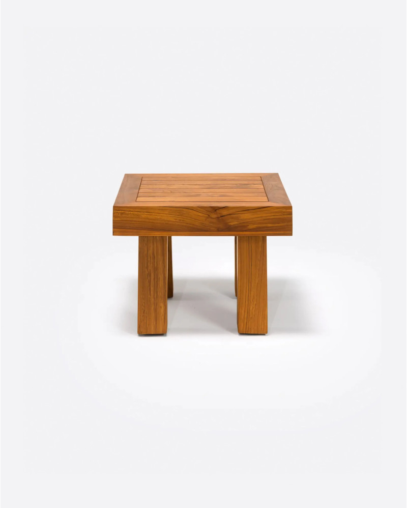Table basse d'extérieur STRAUSS en bois de teck recyclé 50 x 50 x 35 cm