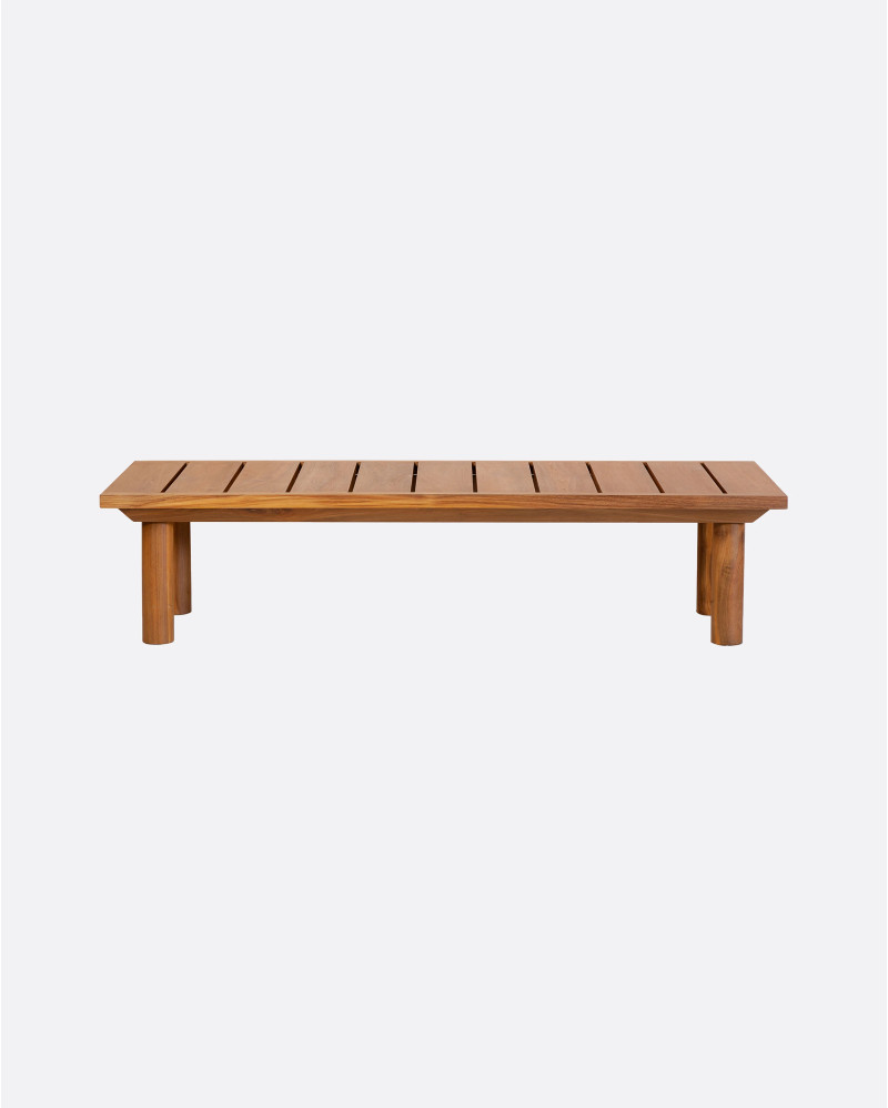 TOPRAK outdoor coffee table in teak wood 150 x 55 x 35 cm