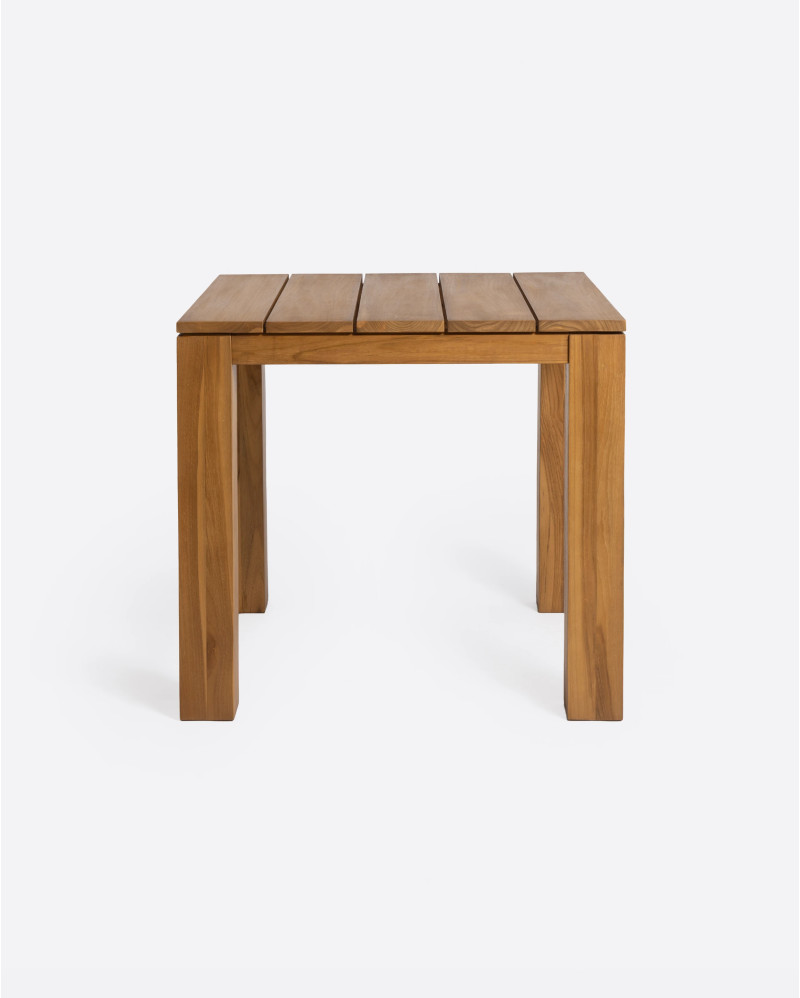 Table à manger d'extérieur GENESIS en bois de teck 80 x 80 x 75 cm en couleur naturelle