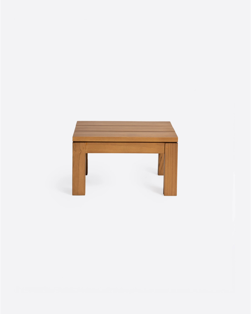 Mesa auxiliar de exterior GENESIS de madera de teca 45 x 45 x 25 cm en color natural