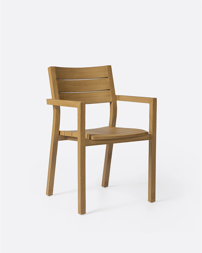 GENESIS outdoor stackable chair in teak wood 55 x 57 x 85 cm in natural colour