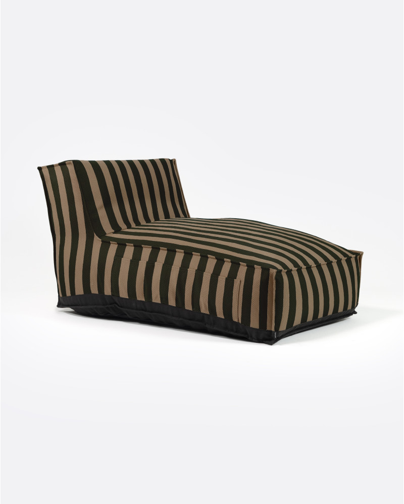 Chaise longue de exterior CACCINI 90 x 145 x 80 cm en color natural y verde oscuro (Sahara)