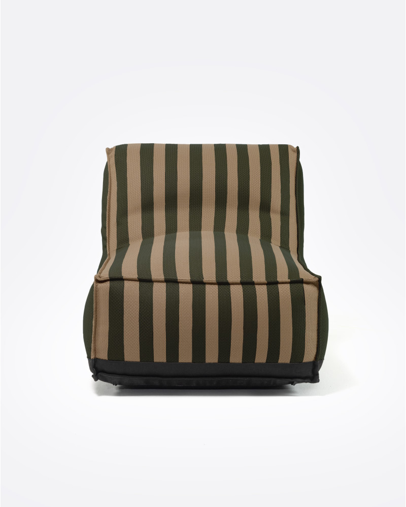 CACCINI 1-seater outdoor sofa 80 x 95 x 80 cm in natural and dark green (Sahara)