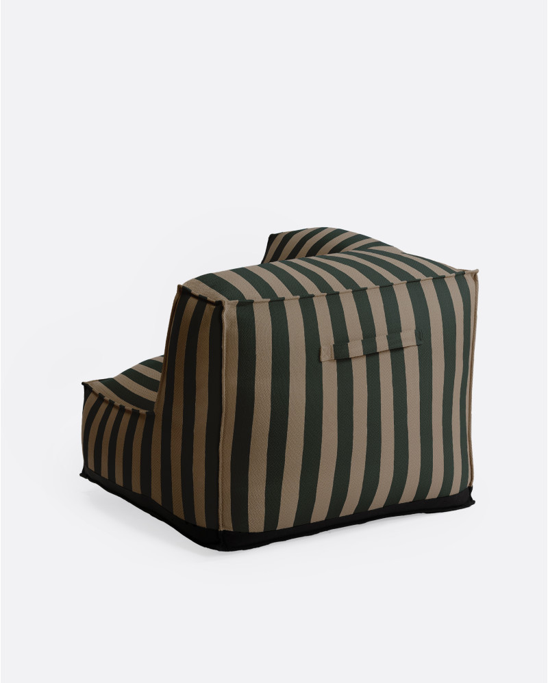 CACCINI outdoor corner sofa 95 x 95 x 80 cm in natural and dark green (Sahara)
