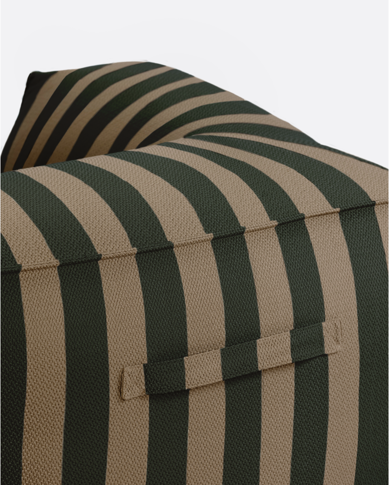 Sofá de exterior CACCINI rinconero 95 x 95 x 80 cm en color natural y verde oscuro (Sahara)