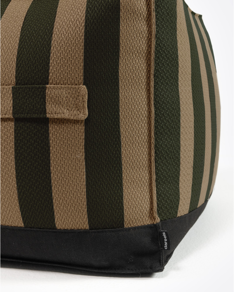 CACCINI outdoor pouffe 50 x 50 x 45 cm in natural and dark green colour (Sahara)