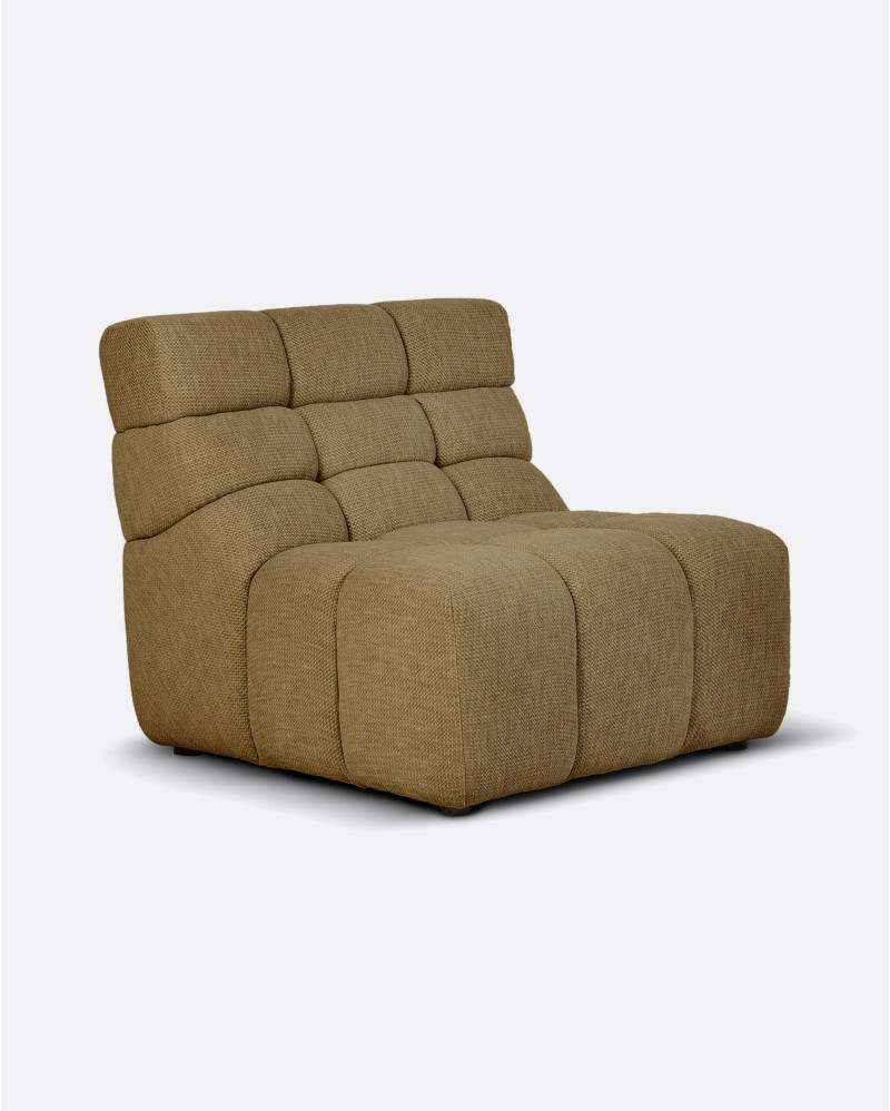 CHOPIN outdoor modular sofa 1-seater in recycled olefin 89 x 93 x 78 cm in Sand colour