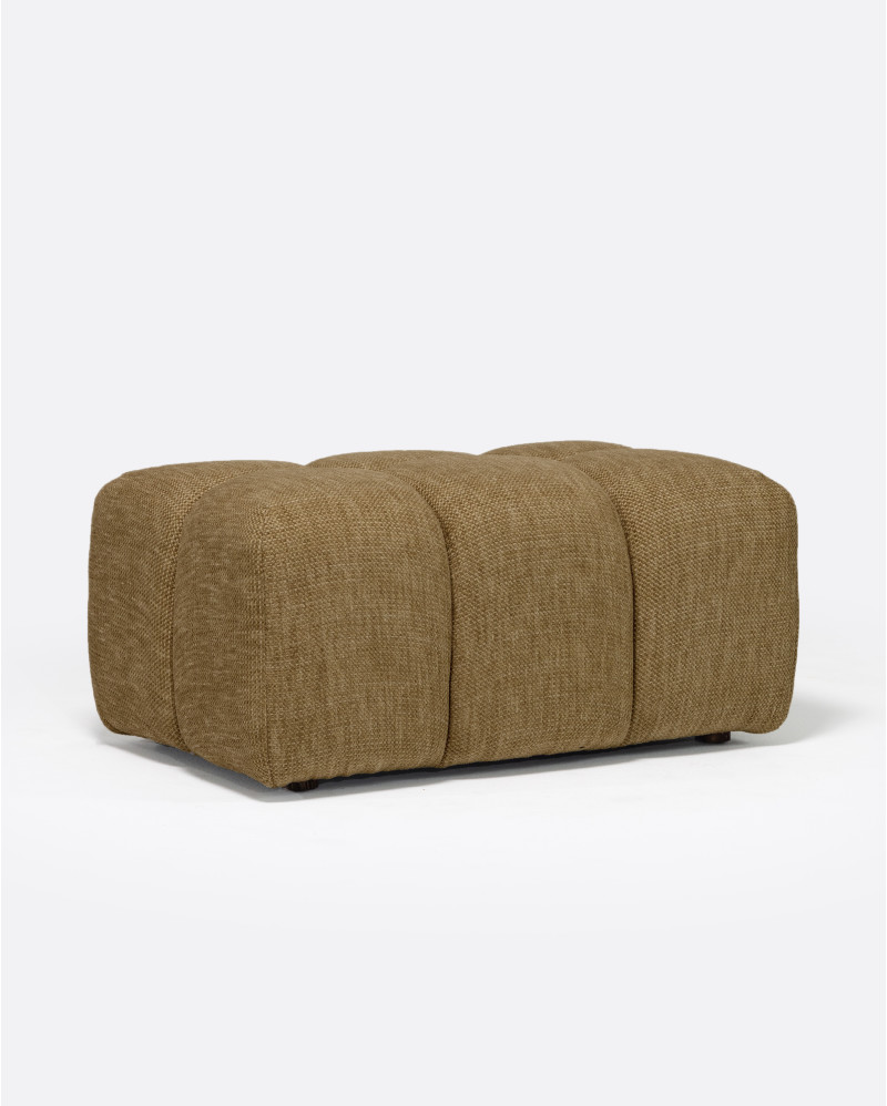 CHOPIN outdoor pouffe in recycled olefin 89 x 69 x 42 cm in Sand colour