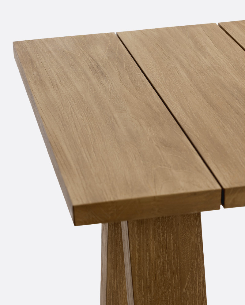 Table d'extérieur BATU en bois de teck 250 x 90 x 76 cm en finition patinée