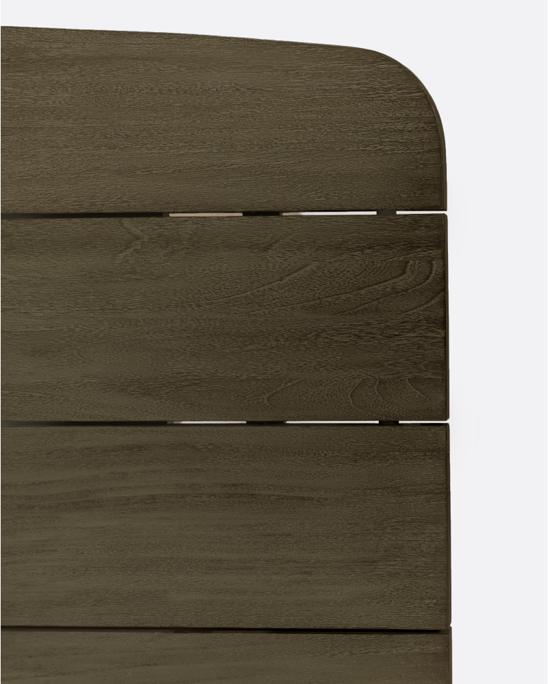 Mesa de comedor de exterior TUBAN de madera de teca 290 x 110 x 74 cm en acabado envejecido