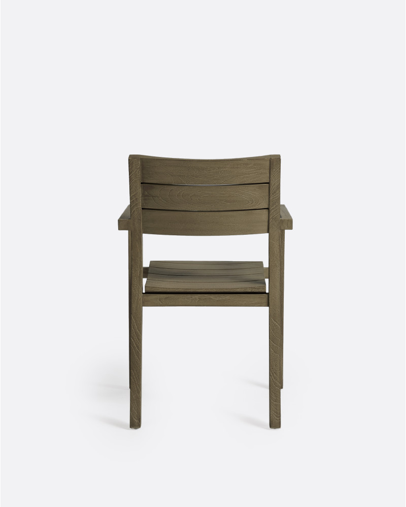 Chaise d'extérieur GENESIS empilable en bois de teck 55 x 57 x 85 cm en finition patinée (empilable)