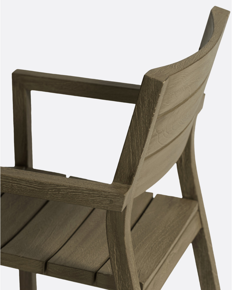 Chaise d'extérieur GENESIS empilable en bois de teck 55 x 57 x 85 cm en finition patinée (empilable)