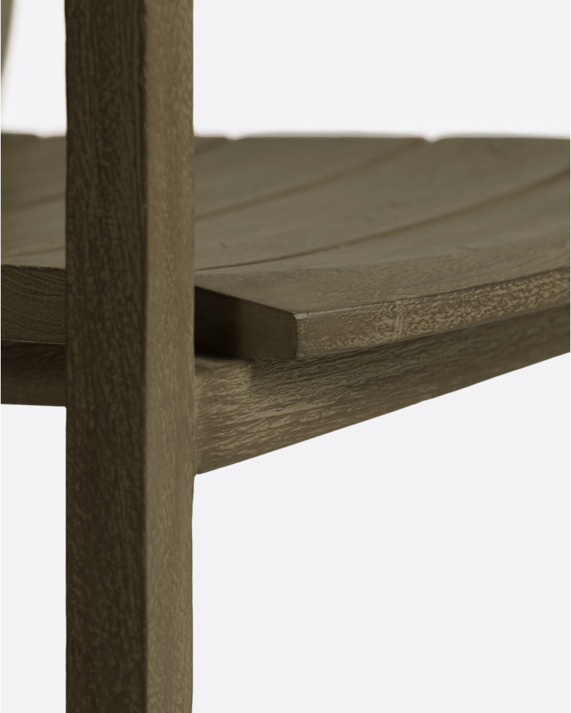 Silla de exterior GENESIS apilable de madera de teca 55 x 57 x 85 cm en acabado envejecido (apilable)