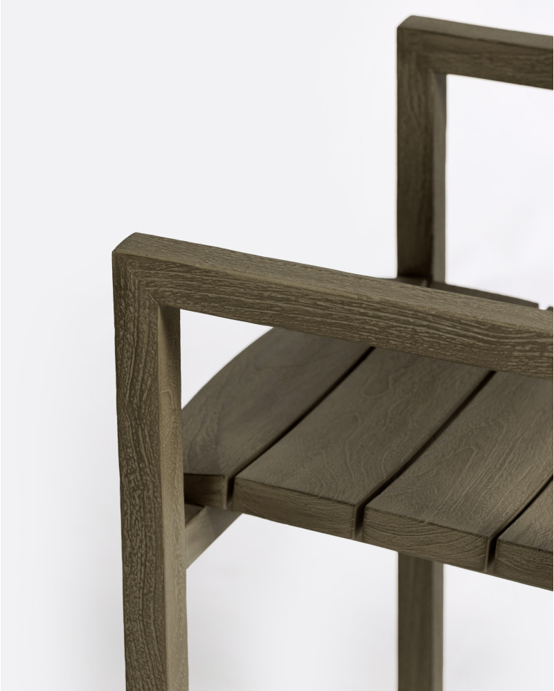 Chaise d'extérieur GENESIS empilable en bois de teck 55 x 57 x 85 cm en finition patinée (empilable)