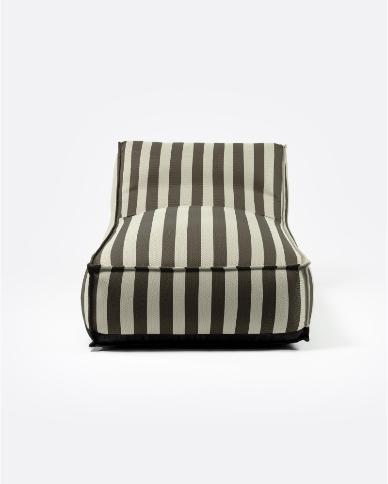 Chaise longue de exterior CACCINI 90 x 145 x 80 cm en color natural y gris oscuro (Charcoal)
