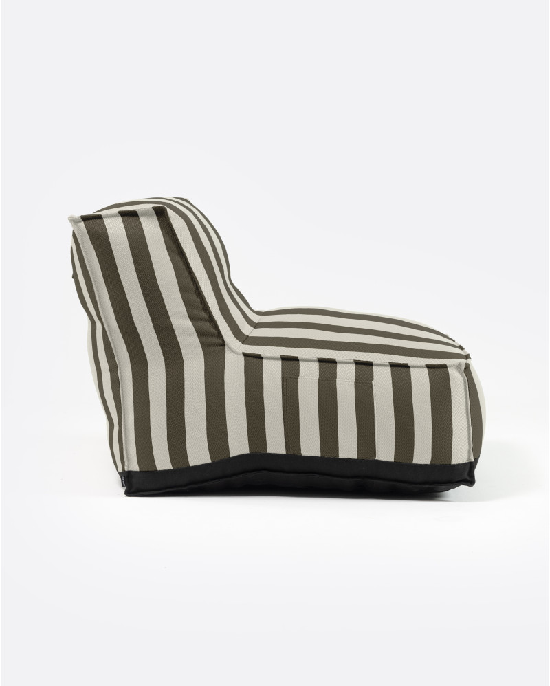 CACCINI 1-seater outdoor sofa 80 x 95 x 80 cm in natural and dark grey colour (Charcoal)