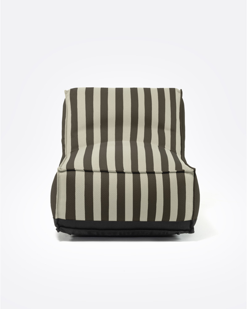 CACCINI 1-seater outdoor sofa 80 x 95 x 80 cm in natural and dark grey colour (Charcoal)