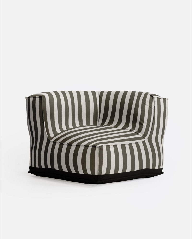 CACCINI outdoor corner sofa 95 x 95 x 80 cm in natural and dark grey (Charcoal)
