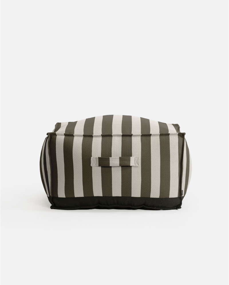 Pouf d'extérieur CACCINI 80 x 80 x 45 cm en couleur naturel et gris foncé (Charcoal)
