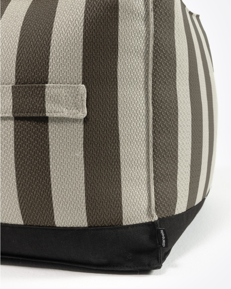 CACCINI outdoor pouffe 50 x 50 x 45 cm in natural and dark grey colour (Charcoal)