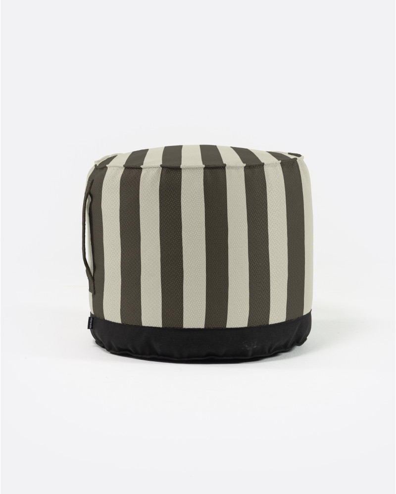 Puf de exterior CACCINI Ø 50 cm x 45 cm de altura en color natural y gris oscuro (Charcoal)