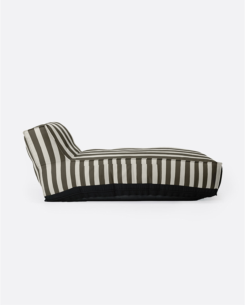 Chaise longue XL de exterior CACCINI 80 x 190 x 80 cm en color natural y gris oscuro (Charcoal)