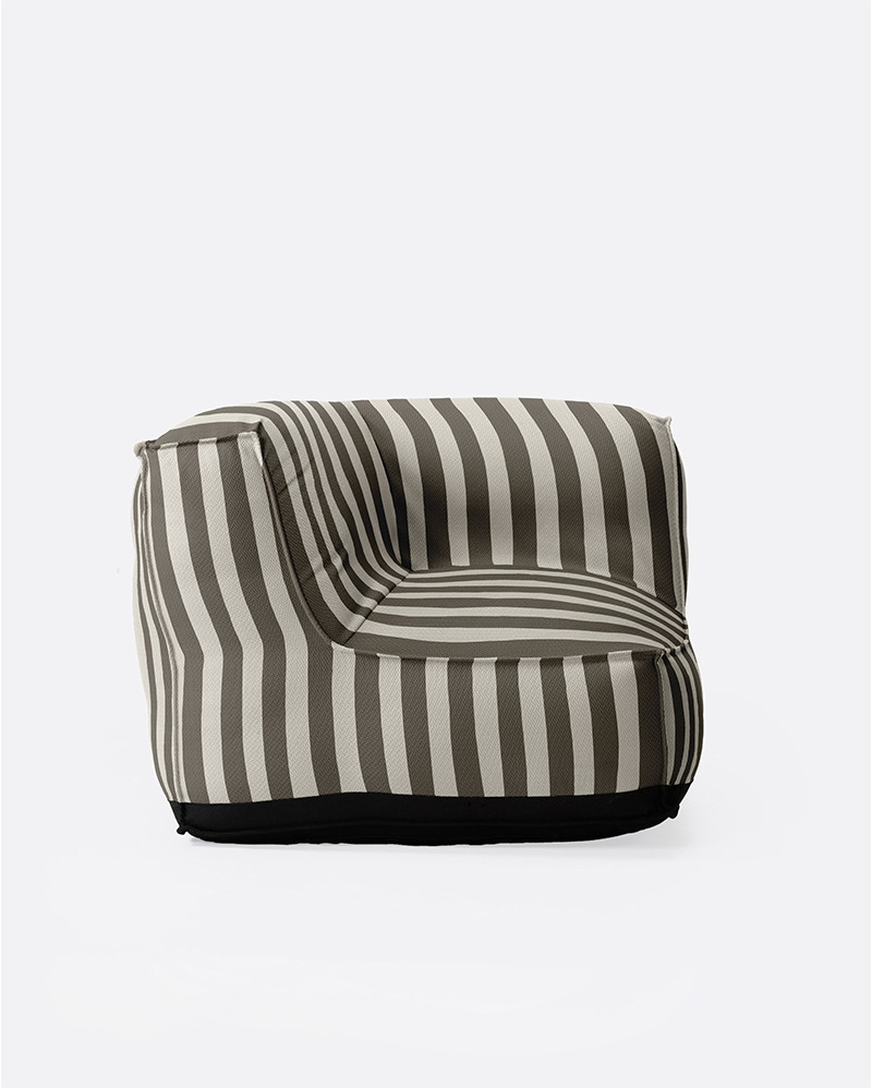 CACCINI outdoor corner sofa 95 x 95 x 80 cm in natural and dark grey (Charcoal)