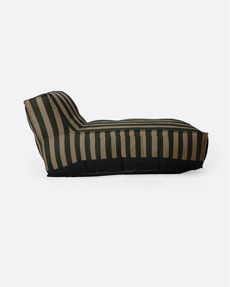 CACCINI outdoor chaise longue 90 x 145 x 80 cm in natural and dark green (Sahara)