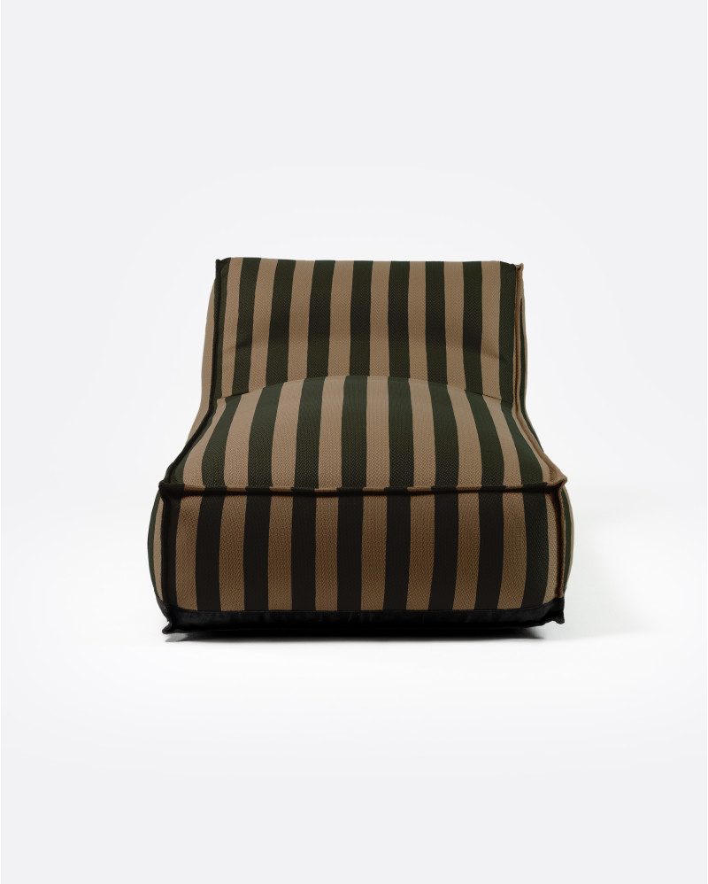 CACCINI outdoor chaise longue 90 x 145 x 80 cm in natural and dark green (Sahara)