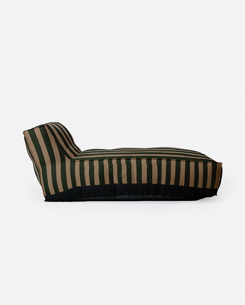 CACCINI outdoor XL chaise longue 80 x 190 x 80 cm in natural and dark green (Sahara)