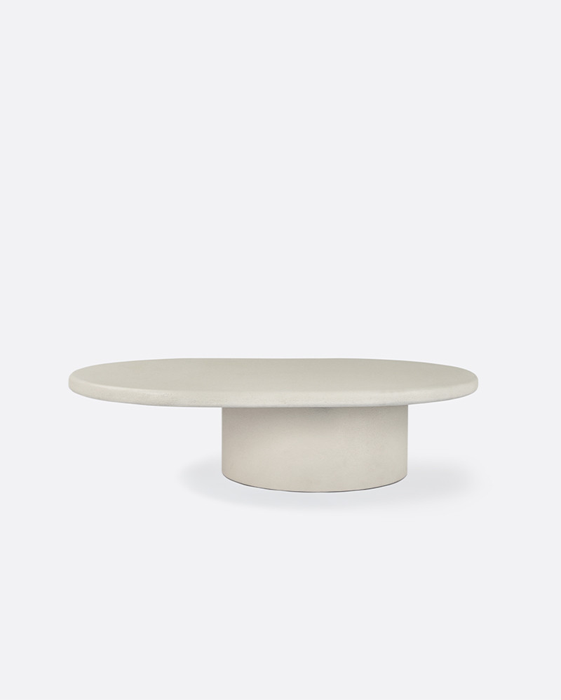 Mesa de centro de exterior CLAUDE de microcemento Ø 120 cm x 80 x 31 cm de altura