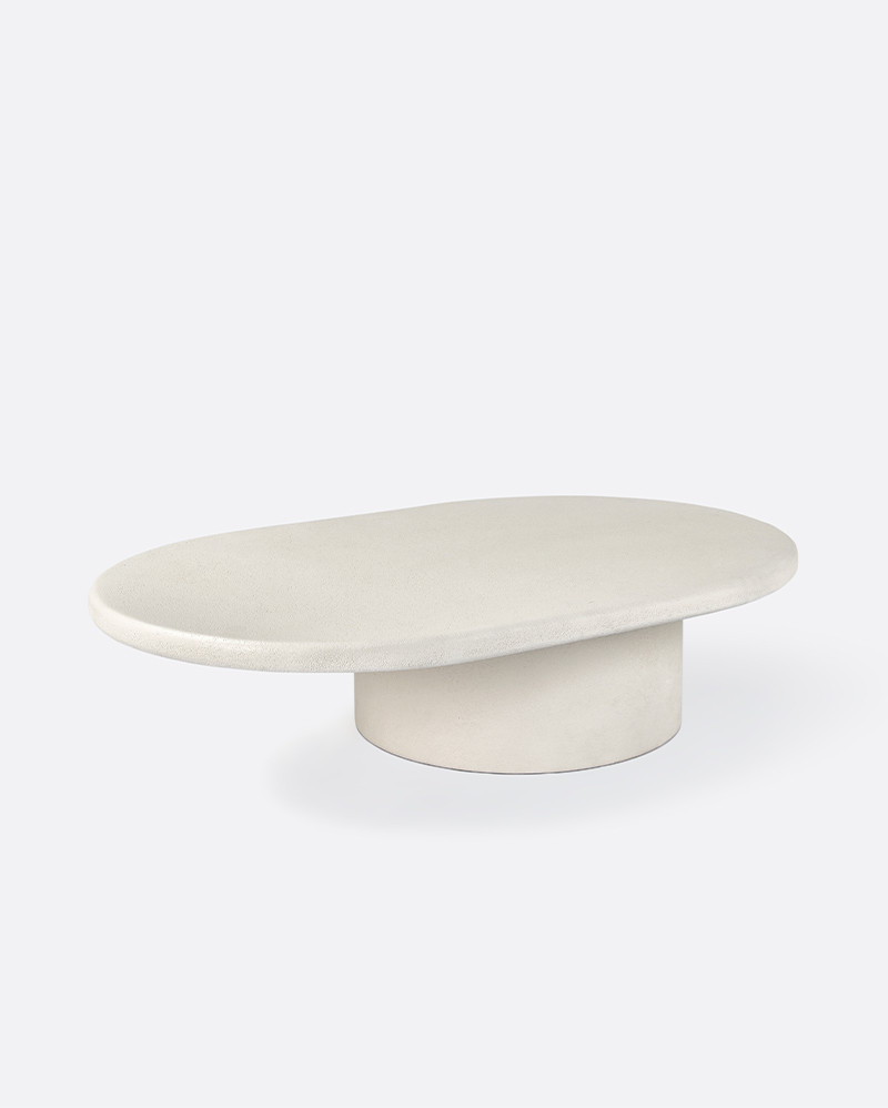 Mesa de centro de exterior CLAUDE de microcemento Ø 120 cm x 80 x 31 cm de altura