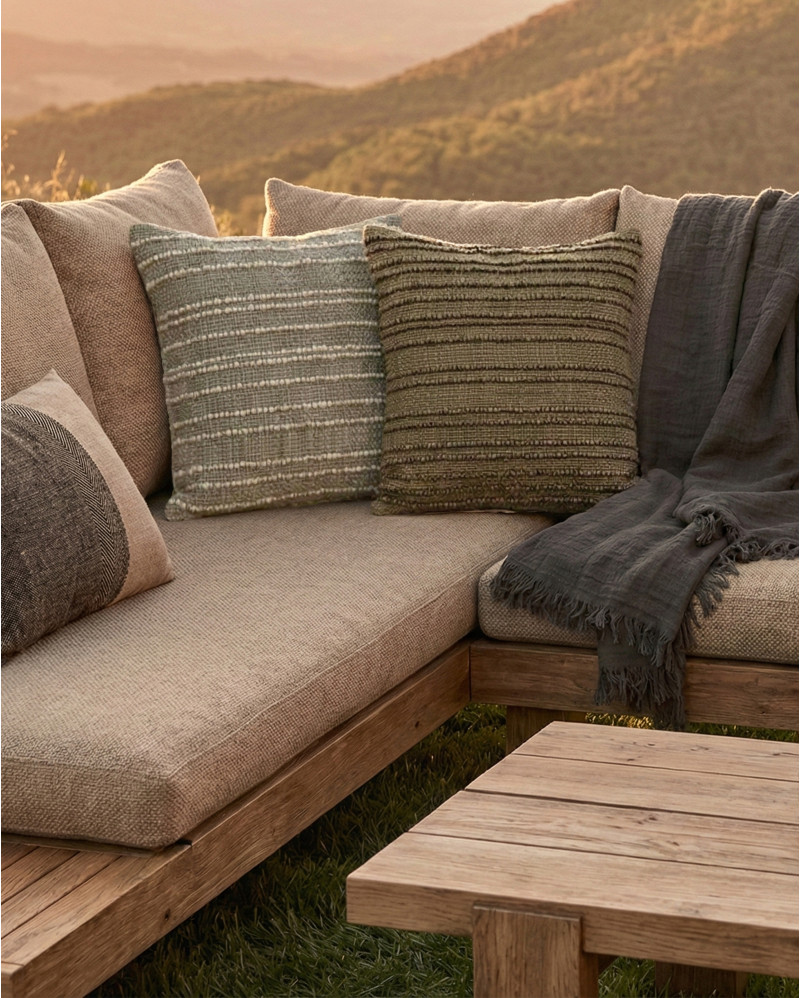 Funda de cojín de exterior DUNE 45 x 45 cm en color mist