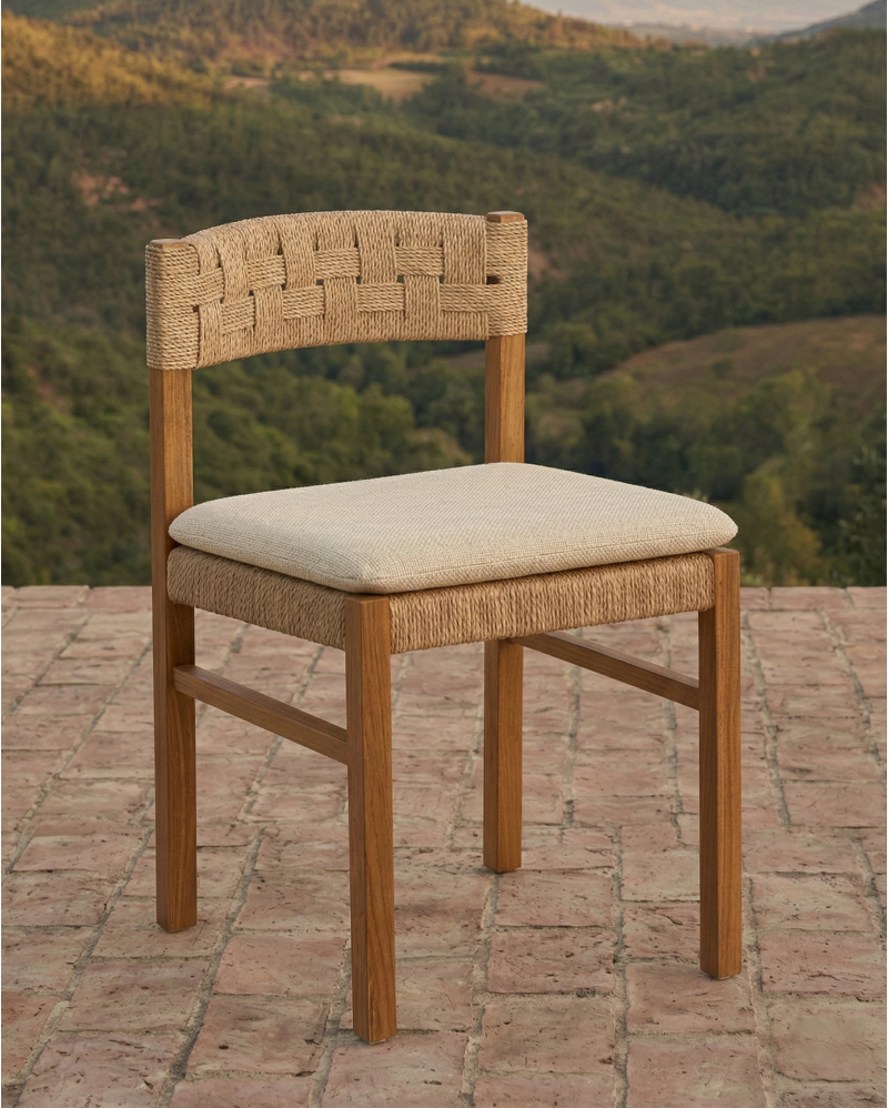 Cojín de exterior CORA 48 x 44 x 5 cm en color marfil (Ivory)