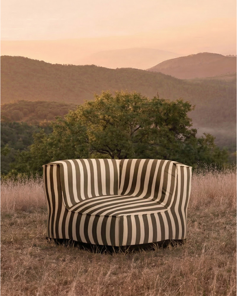 Sofá de exterior CACCINI rinconero 95 x 95 x 80 cm en color natural y gris oscuro (Charcoal)