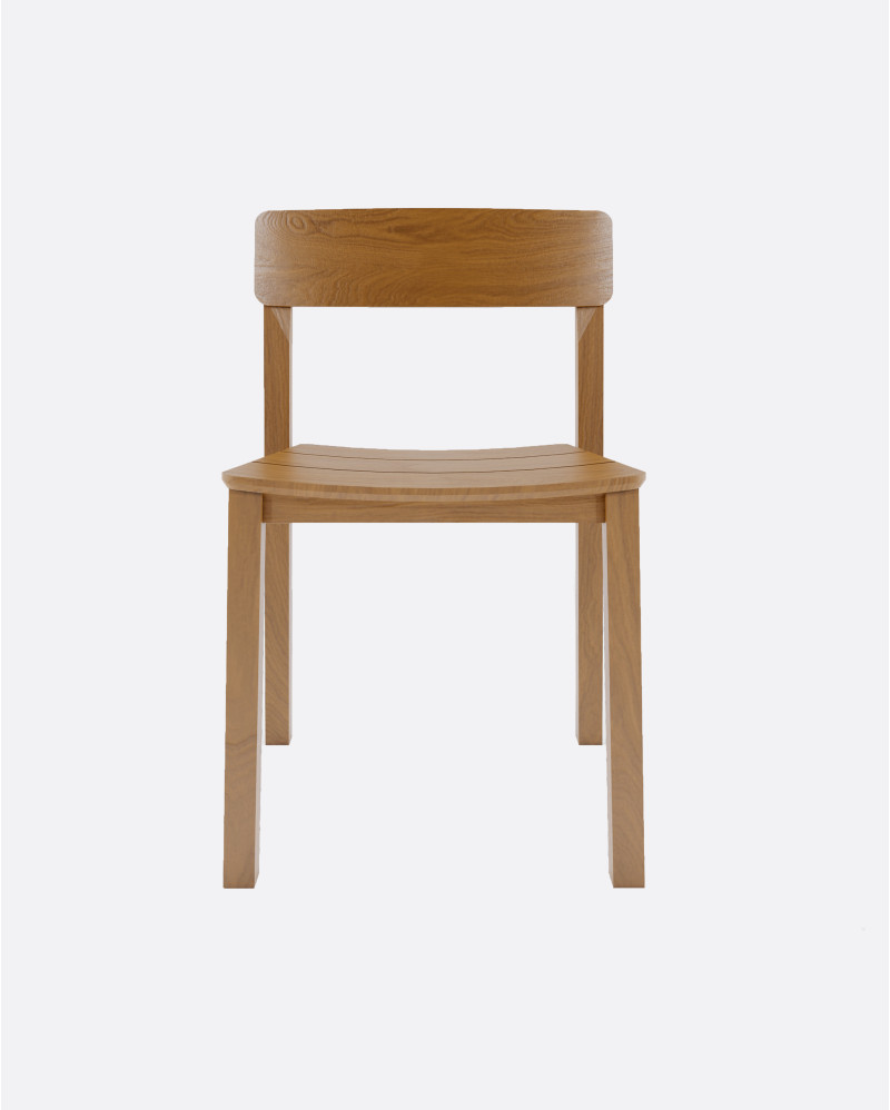 Chaise d'extérieur empilable RAWI WA en bois de teck 50 x 47 x 78 cm en couleur naturelle