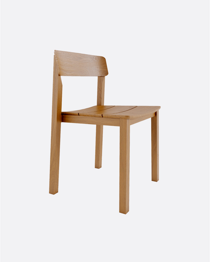 RAWI WA stackable outdoor chair in teak wood 50 x 47 x 78 cm in natural colour