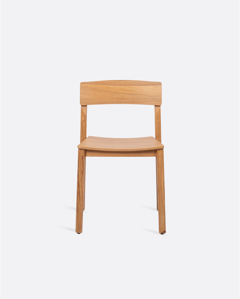 RAWI WA stackable chair in teak wood 50 x 47 x 78 cm in natural colour