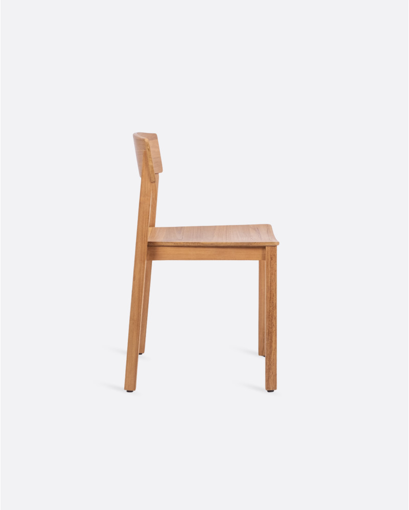 RAWI WA stackable chair in teak wood 50 x 47 x 78 cm in natural colour