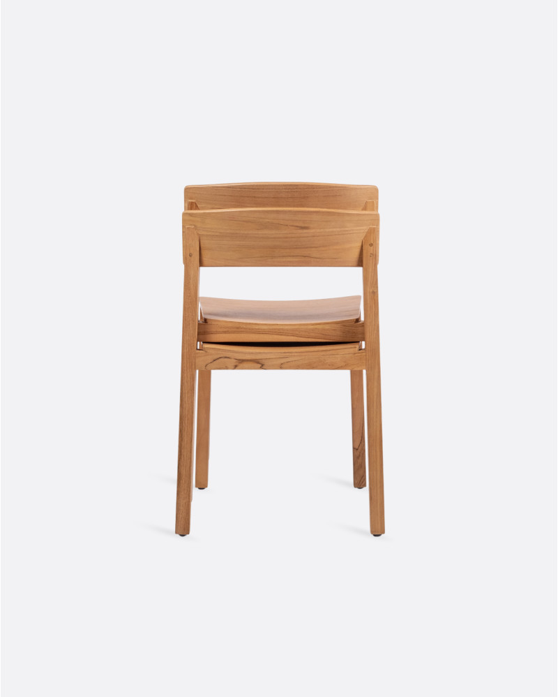 RAWI WA stackable chair in teak wood 50 x 47 x 78 cm in natural colour