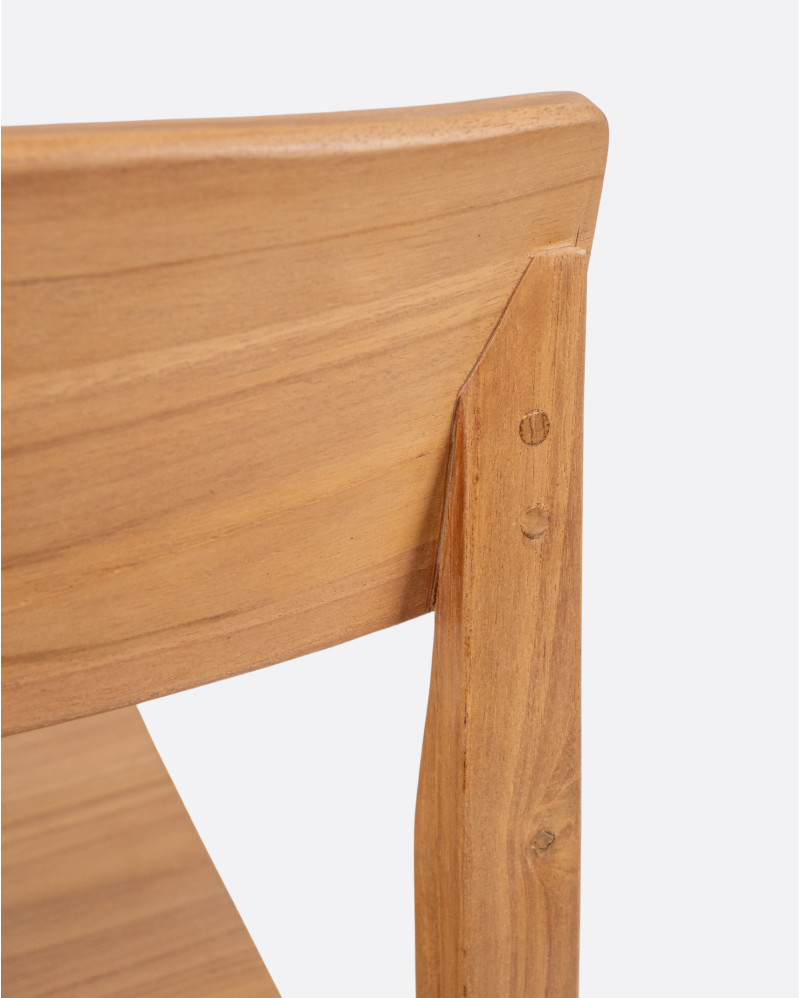 RAWI WA stackable chair in teak wood 50 x 47 x 78 cm in natural colour