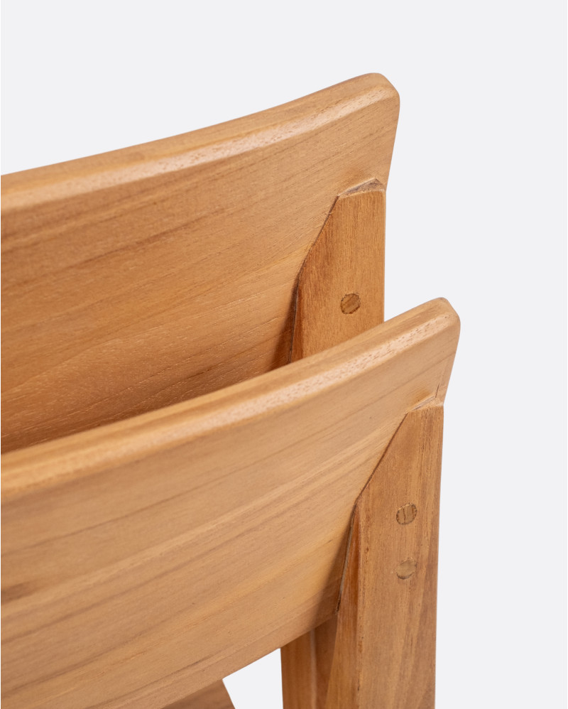 RAWI WA stackable chair in teak wood 50 x 47 x 78 cm in natural colour