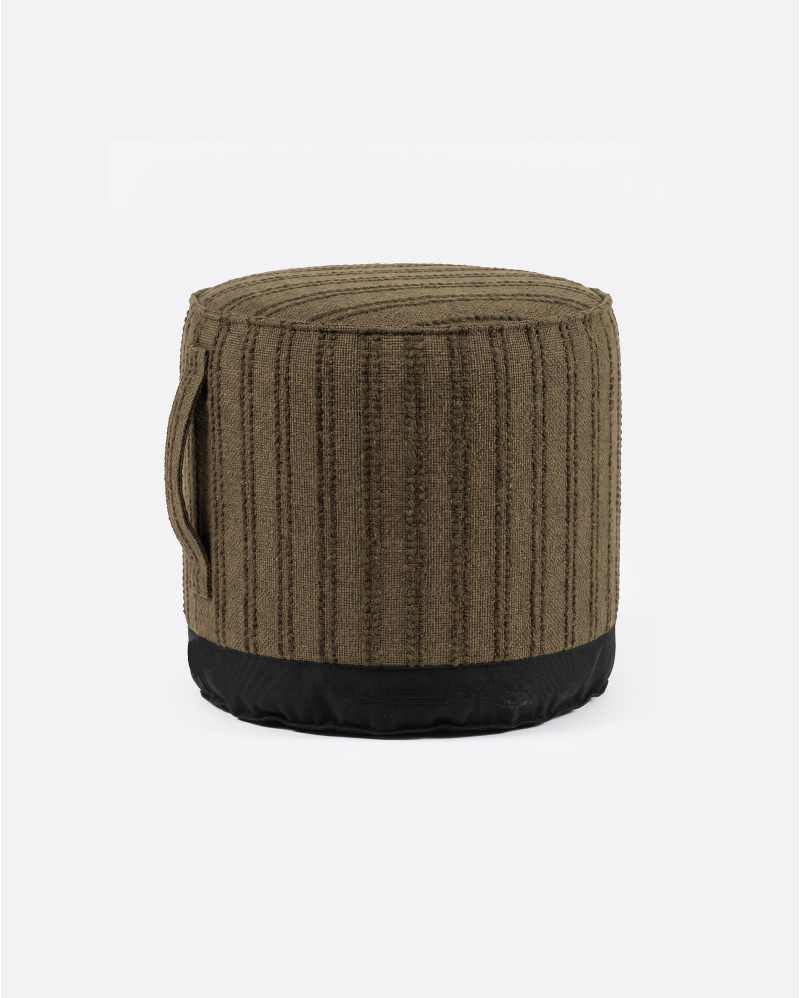 Puf de exterior CACCINI Ø 50 cm x 45 cm de altura en color cammel