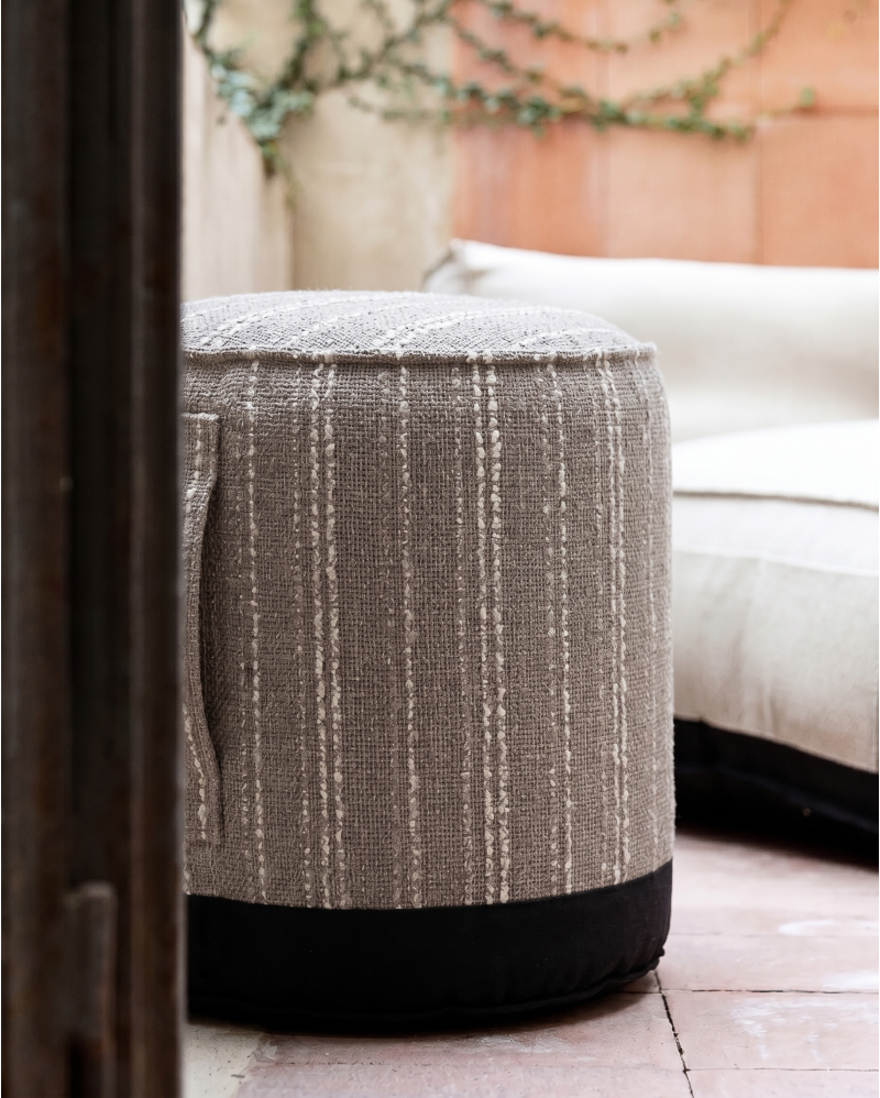 Pouf d'extérieur CACCINI Ø 50 cm x 45 cm de hauteur en couleur en coloris mist