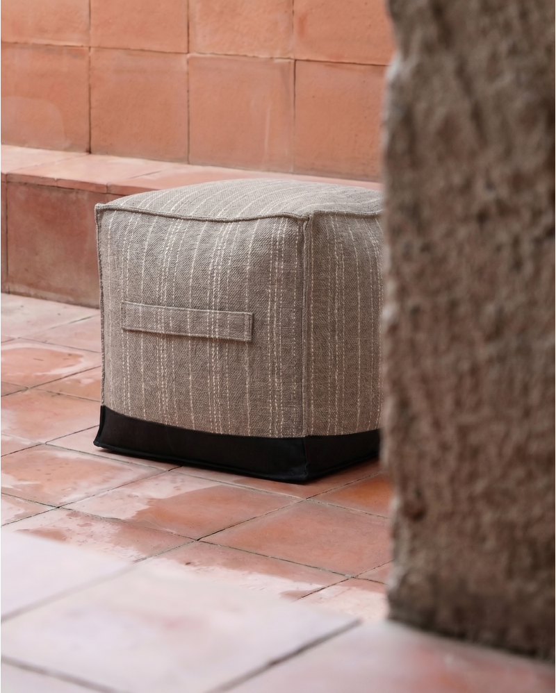 Pouf d'extérieur CACCINI 50 x 50 x 45 cm de hauteur en couleur en coloris mist