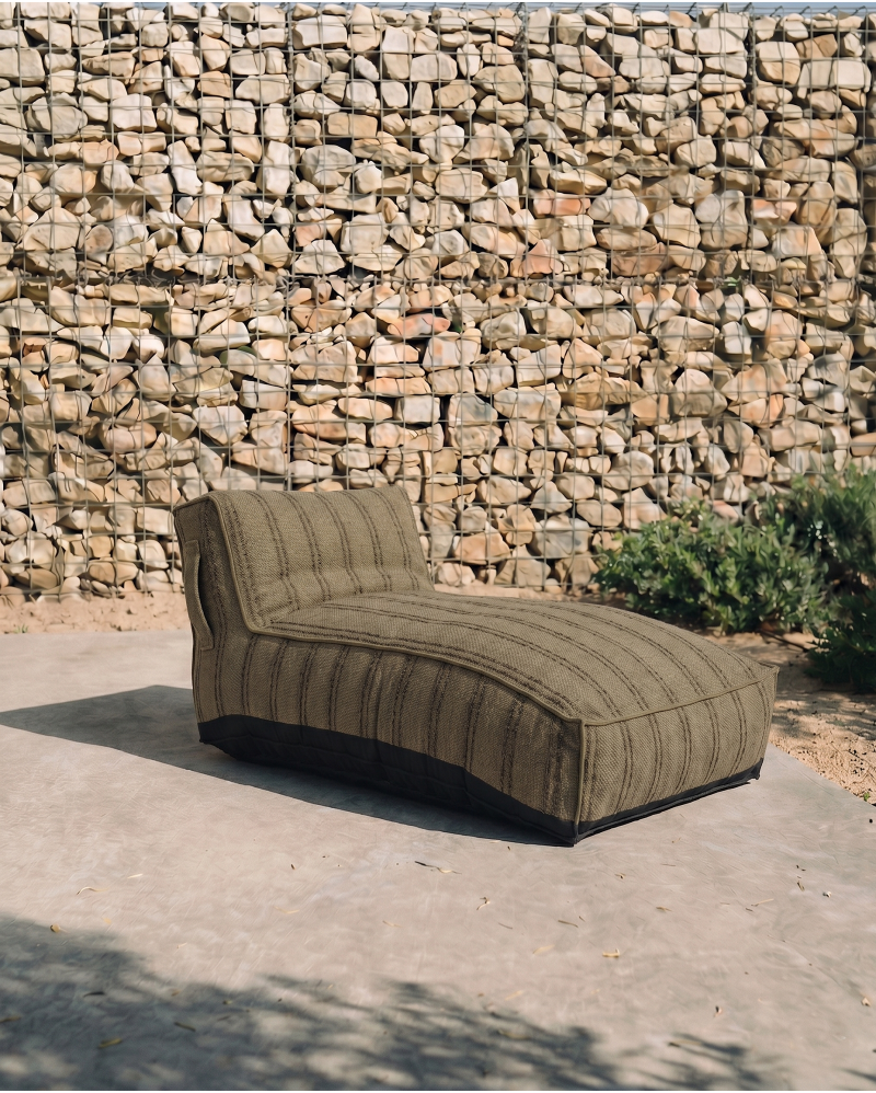 Chaise longue de exterior CACCINI 90 x 145 x 80 cm en color cammel
